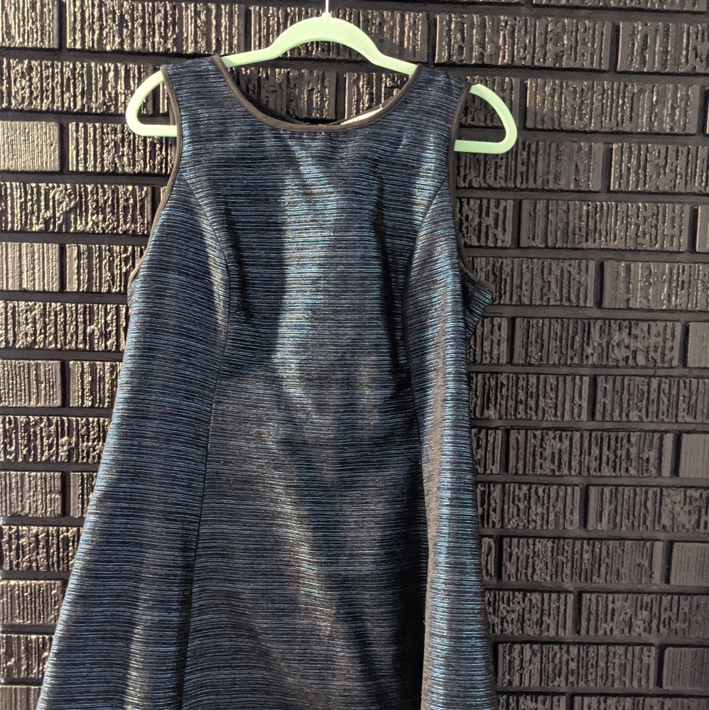 Metallic party dress exposed zip